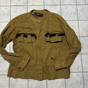 Zara linen blazer with tassels